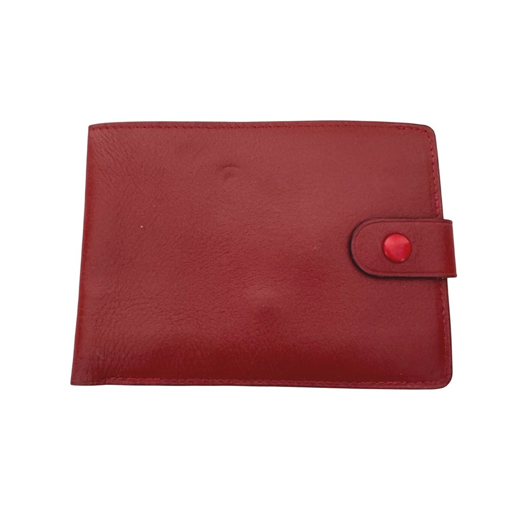 Vintage Rolex Leather Wallet Red Bifold